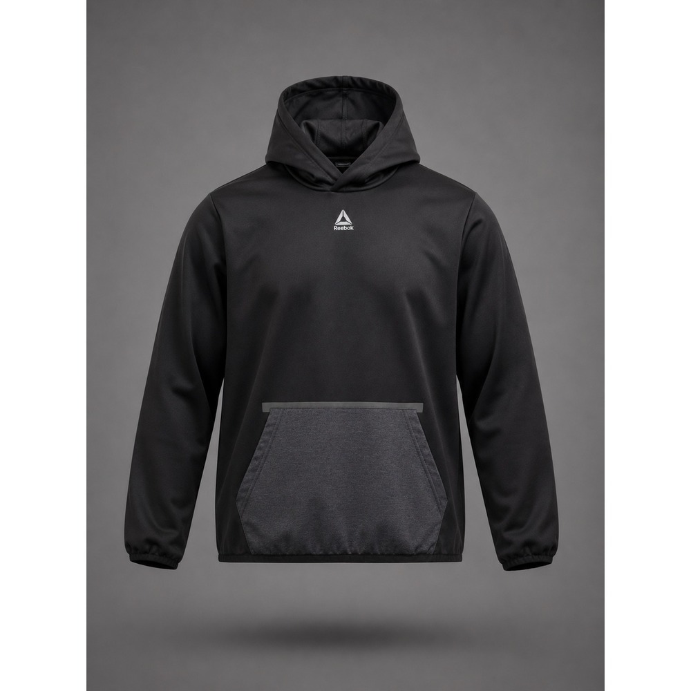 🍁Reebok Boys Black Grey Performance  Hoodie Sweatshirt XL 14/16‎ REB253FH01